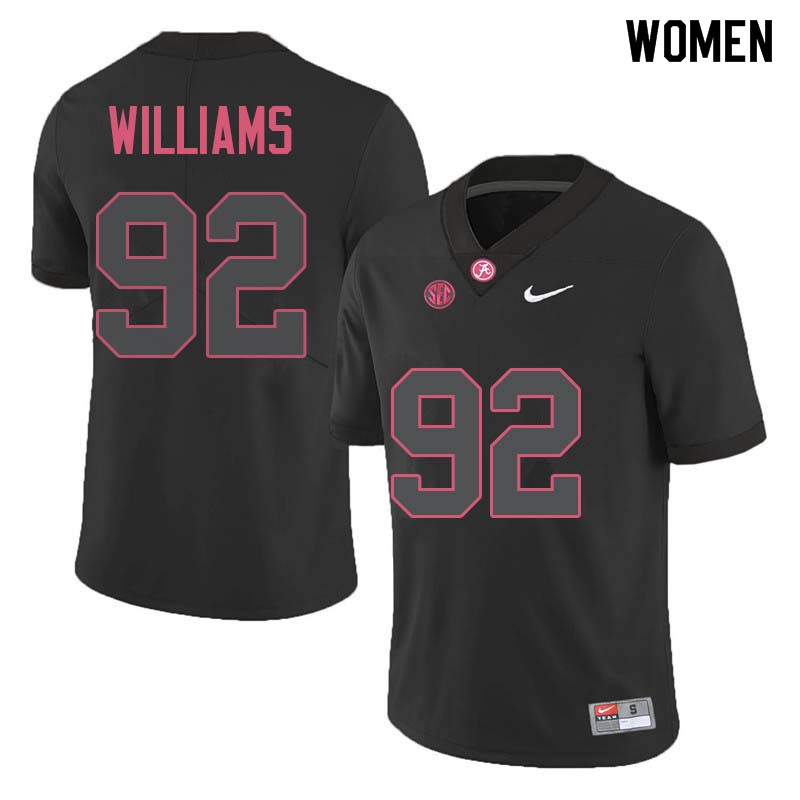 Alabama Crimson Tide Women's Quinnen Williams #92 Black NCAA Nike Authentic Stitched College Football Jersey ZO16E64EY